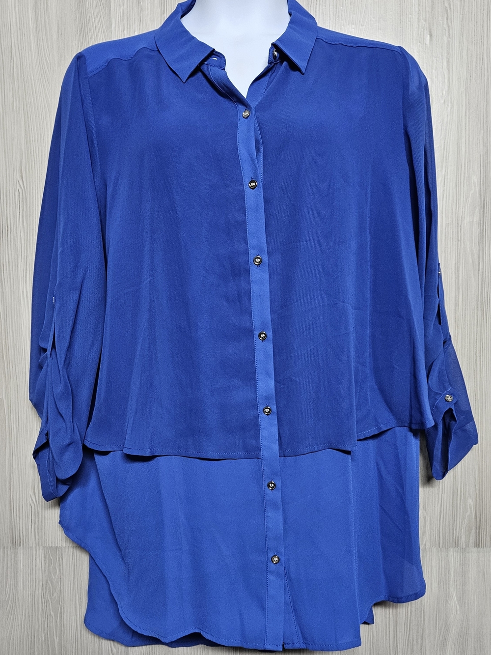 Lane Bryant Blue Button-Front Blouse Size Medium NWT